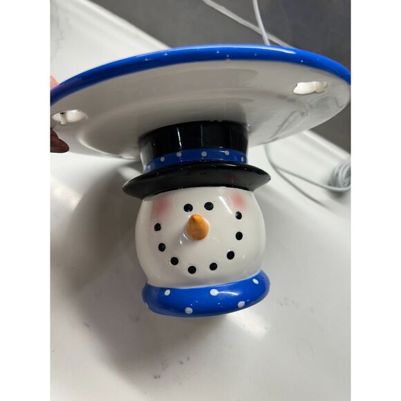 VINTAGE Kirkland's Holiday Snowman Cheese Plate And Spreader Set - Picture 6 of 16